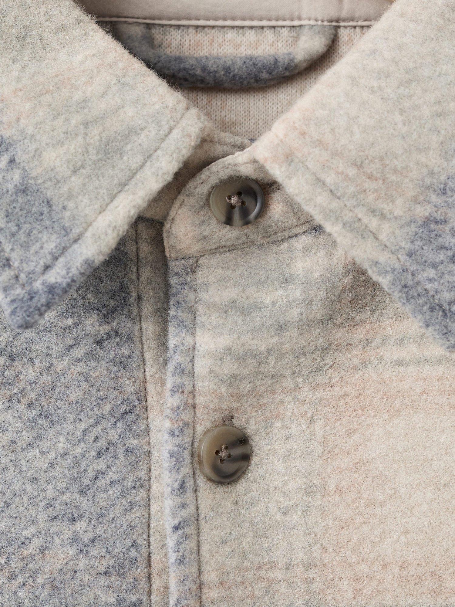 Product image 9 of 9, which shows Mango Dylan Check Shacket, Pastel Blue, L
