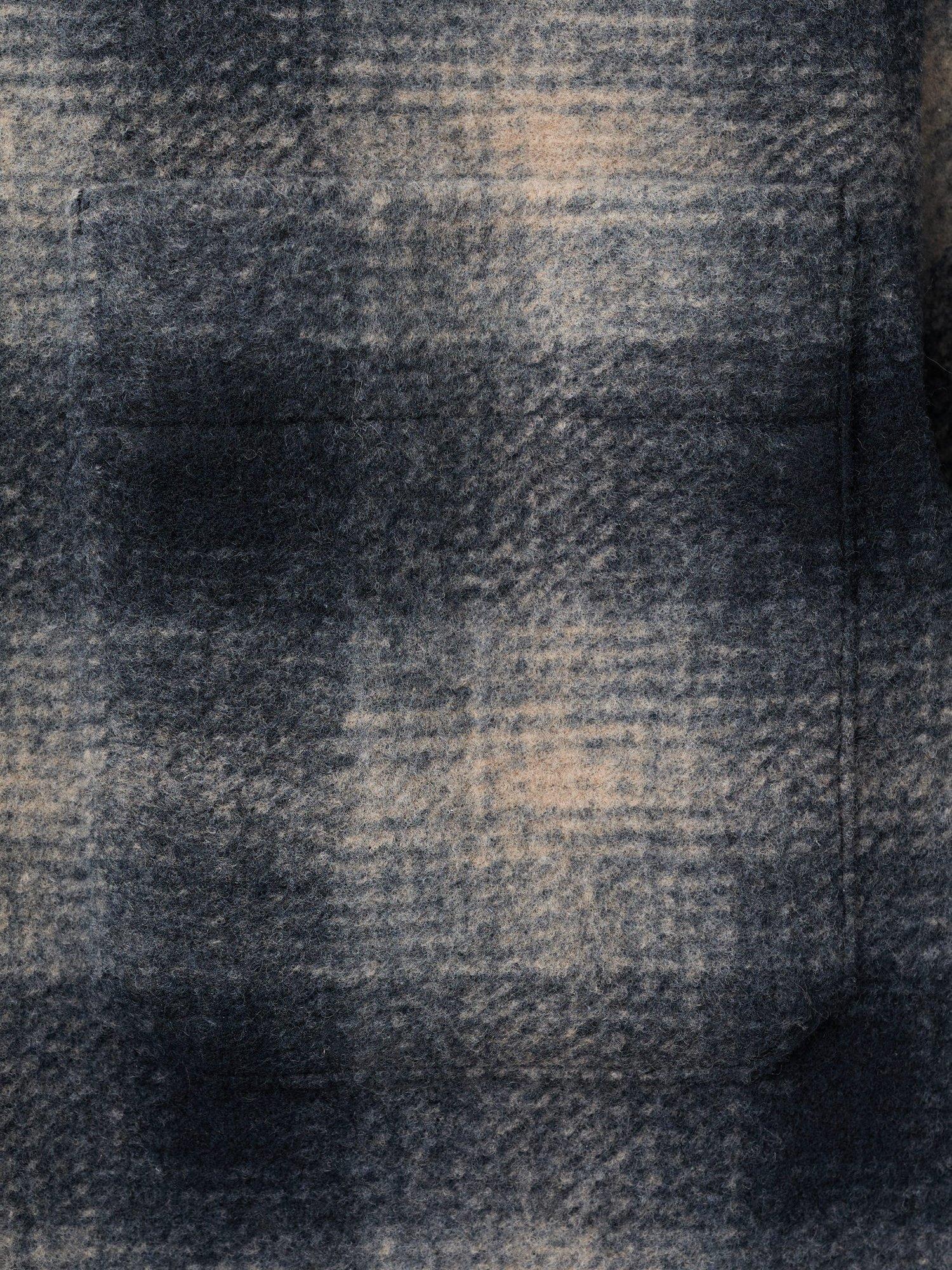 Product image 5 of 8, which shows Mango Megara Check Shacket, Navy, S