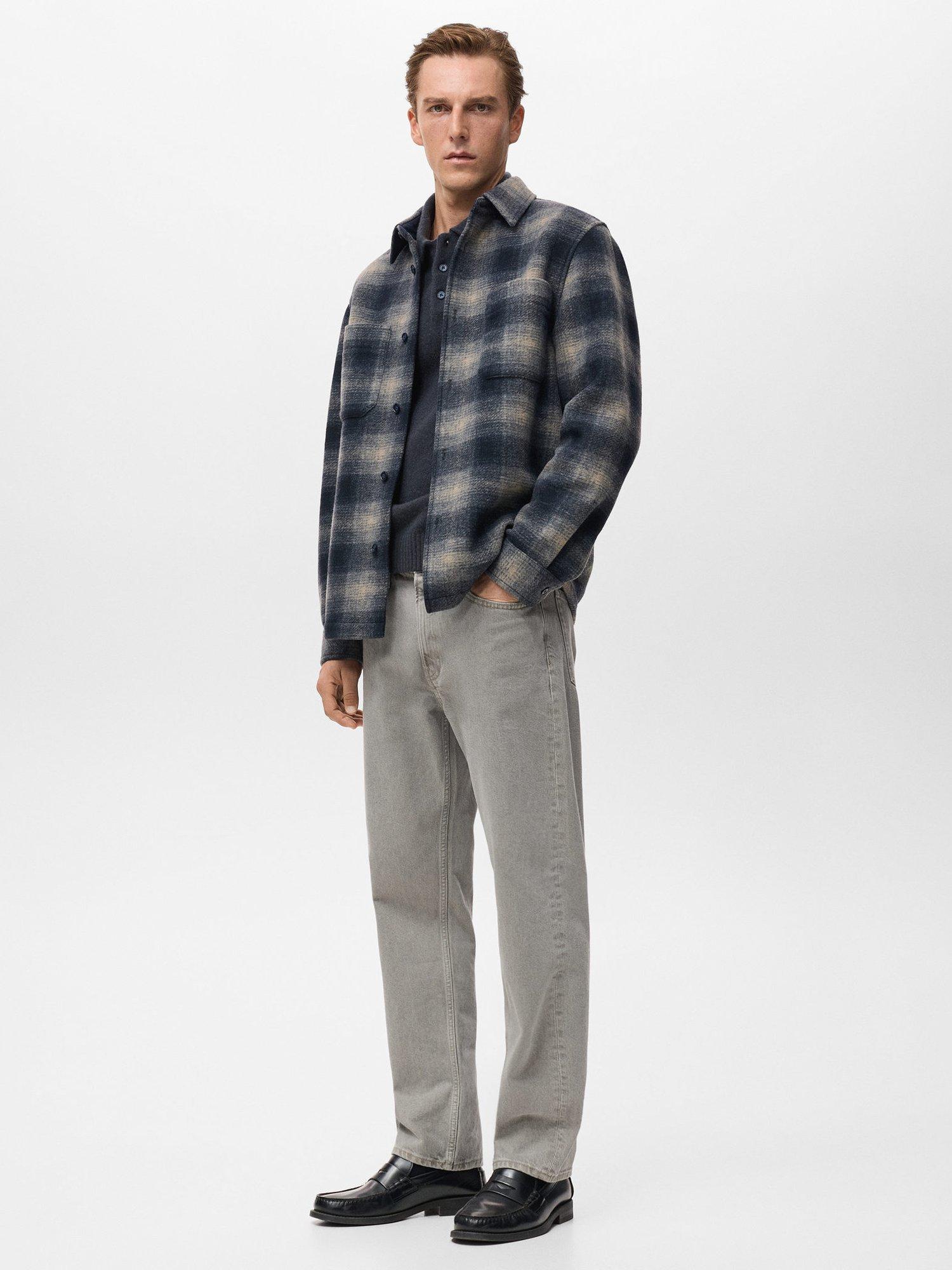 Product image 7 of 8, which shows Mango Megara Check Shacket, Navy, S