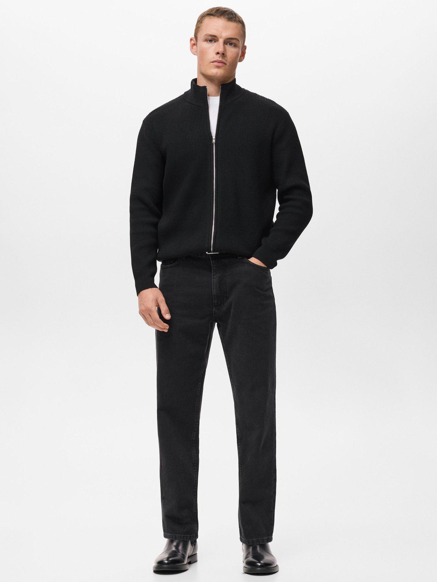 Product image 2 of 8, which shows Mango Park Zip Neck Cardigan, Black, M