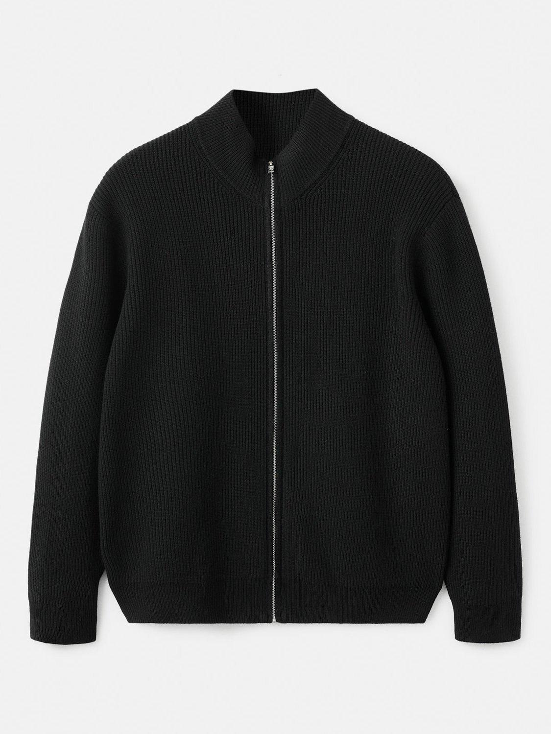 Product image 3 of 8, which shows Mango Park Zip Neck Cardigan, Black, M