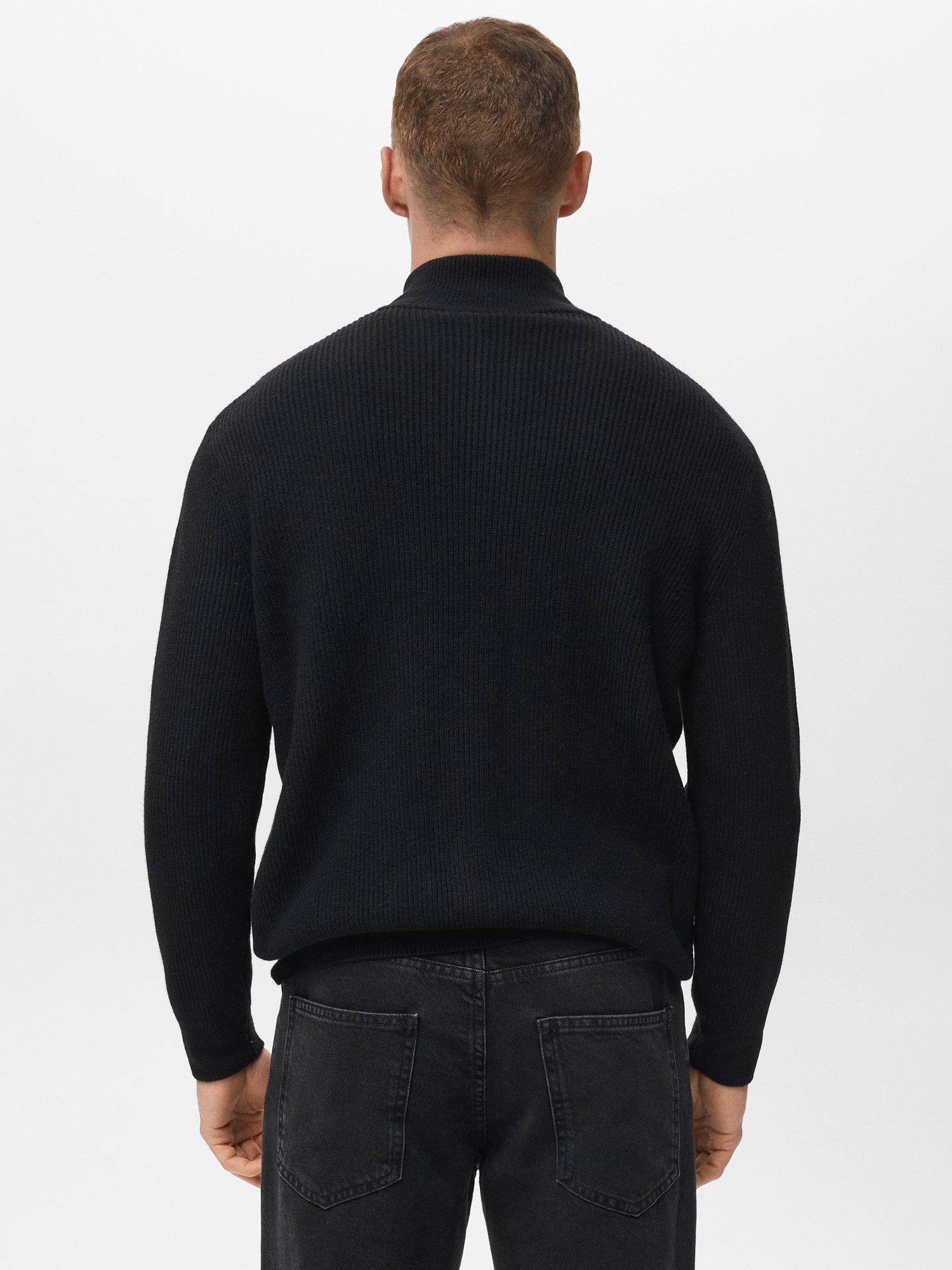 Product image 4 of 8, which shows Mango Park Zip Neck Cardigan, Black, M