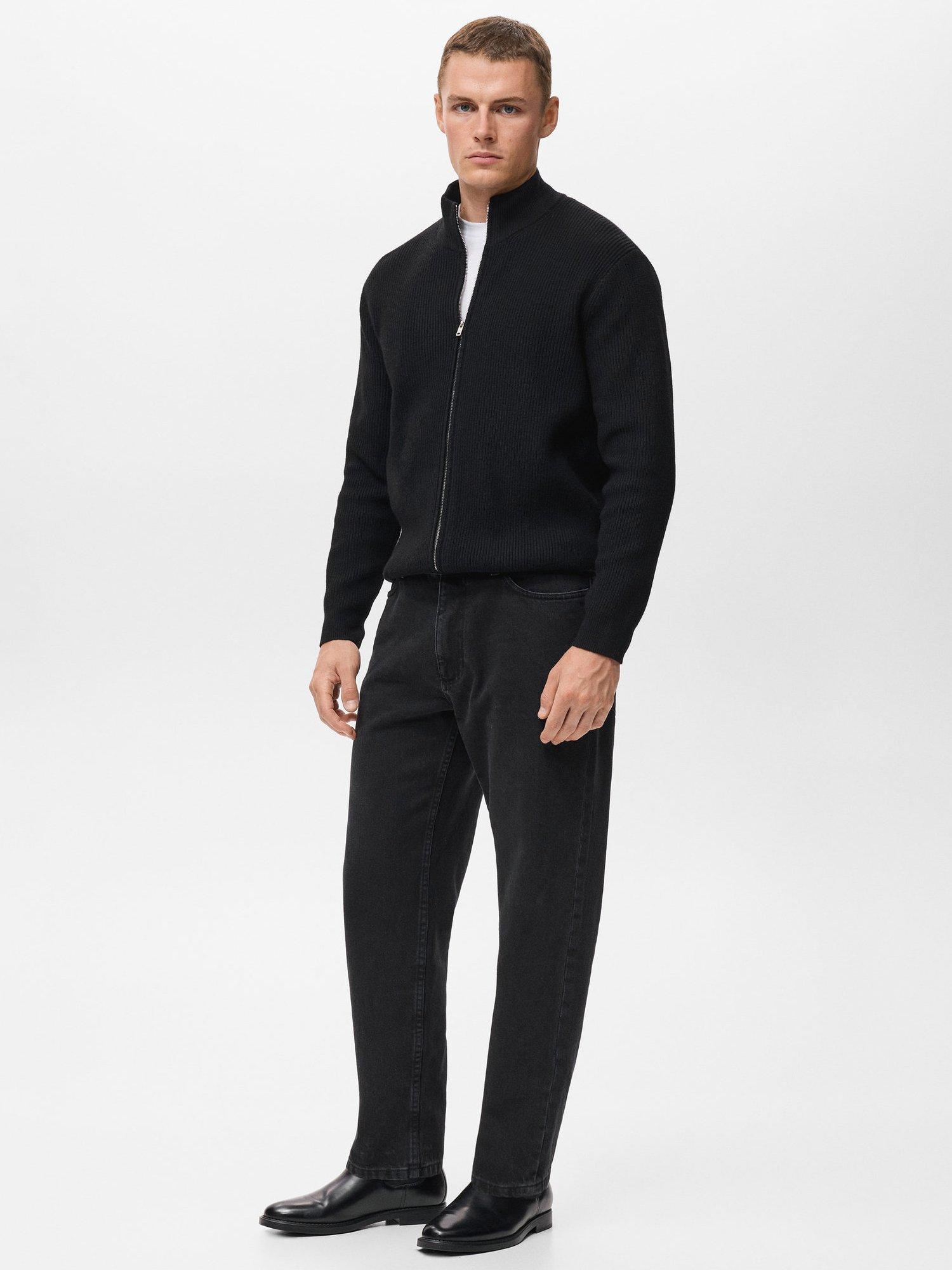 Product image 7 of 8, which shows Mango Park Zip Neck Cardigan, Black, M