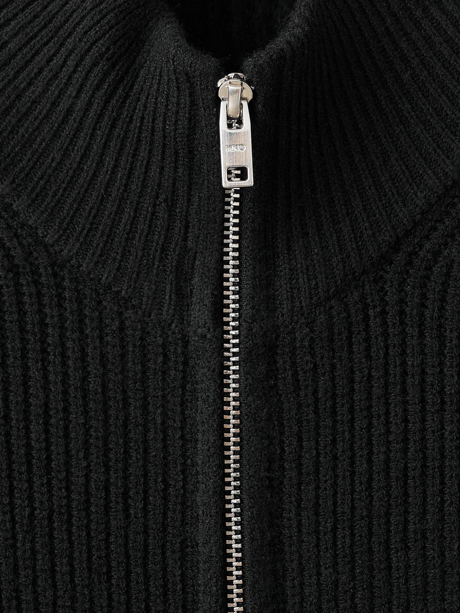 Product image 8 of 8, which shows Mango Park Zip Neck Cardigan, Black, M