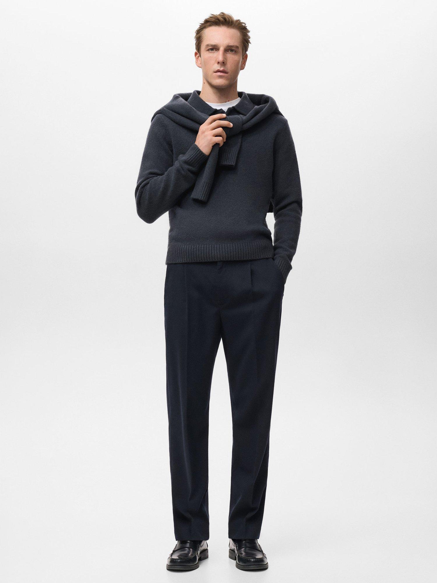 Product image 2 of 8, which shows Mango Lotuss Long Sleeve Polo Shirt, Navy Blue, XL