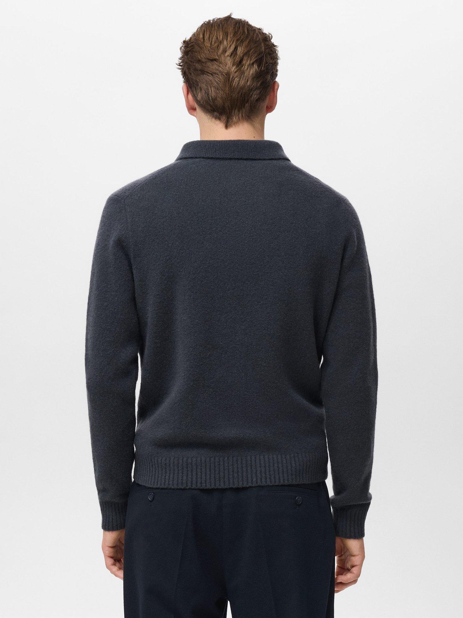 Product image 4 of 8, which shows Mango Lotuss Long Sleeve Polo Shirt, Navy Blue, XL