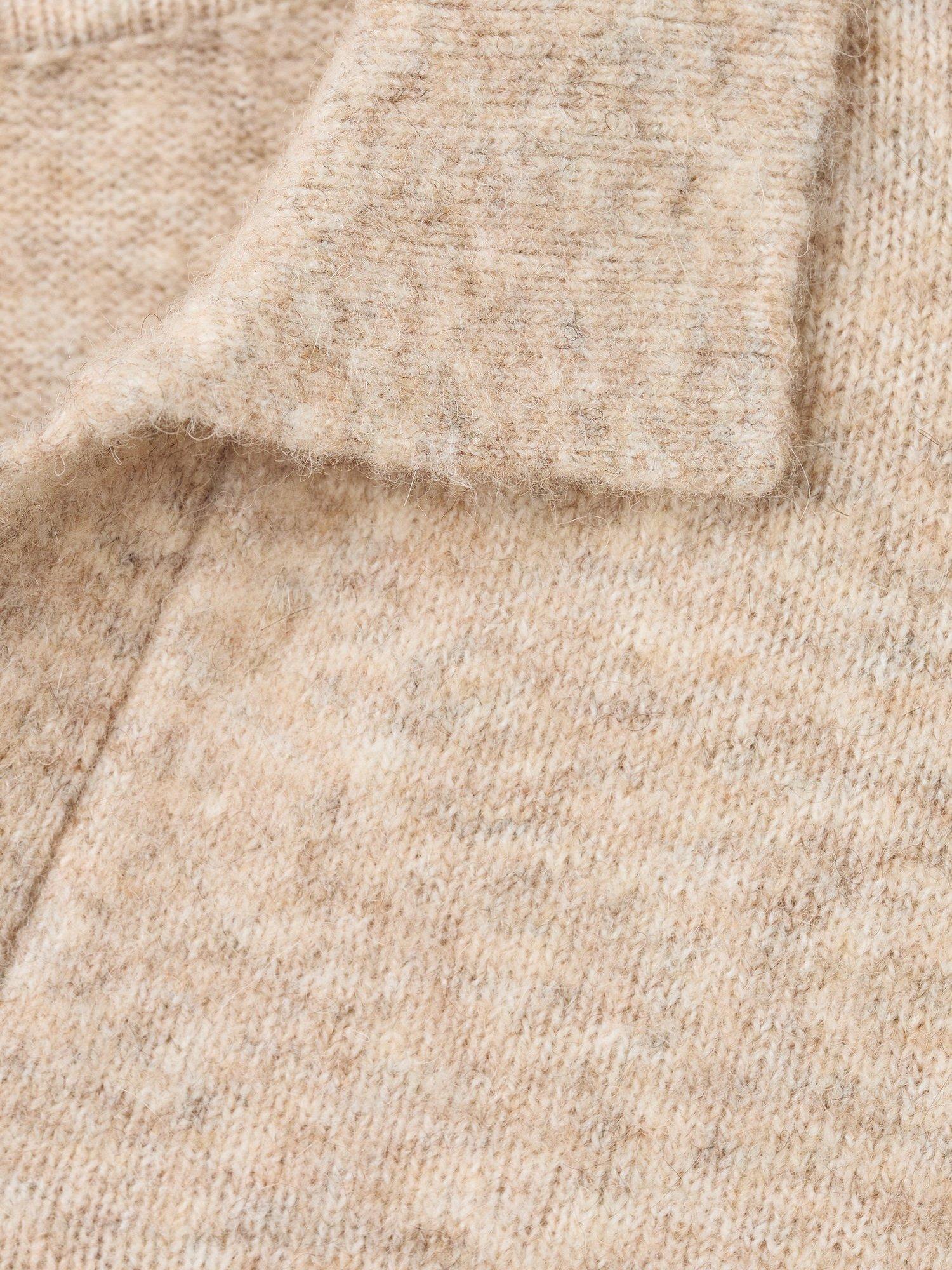Product image 5 of 8, which shows Mango Oreo Knitted Wool Blend Polo Sweater, Pastel Brown, M