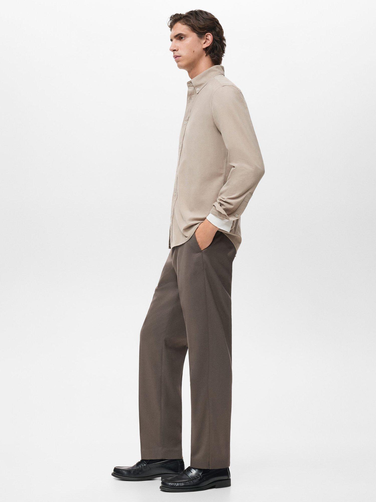 Product image 7 of 8, which shows Mango Tadi Cotton Long Sleeve Collar Shirt, Light Beige, L