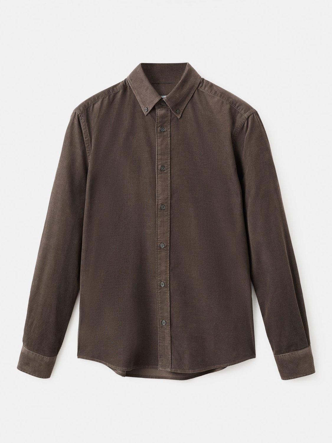 Product image 3 of 8, which shows Mango Tadi Cotton Long Sleeve Collar Shirt, Medium Brown, L