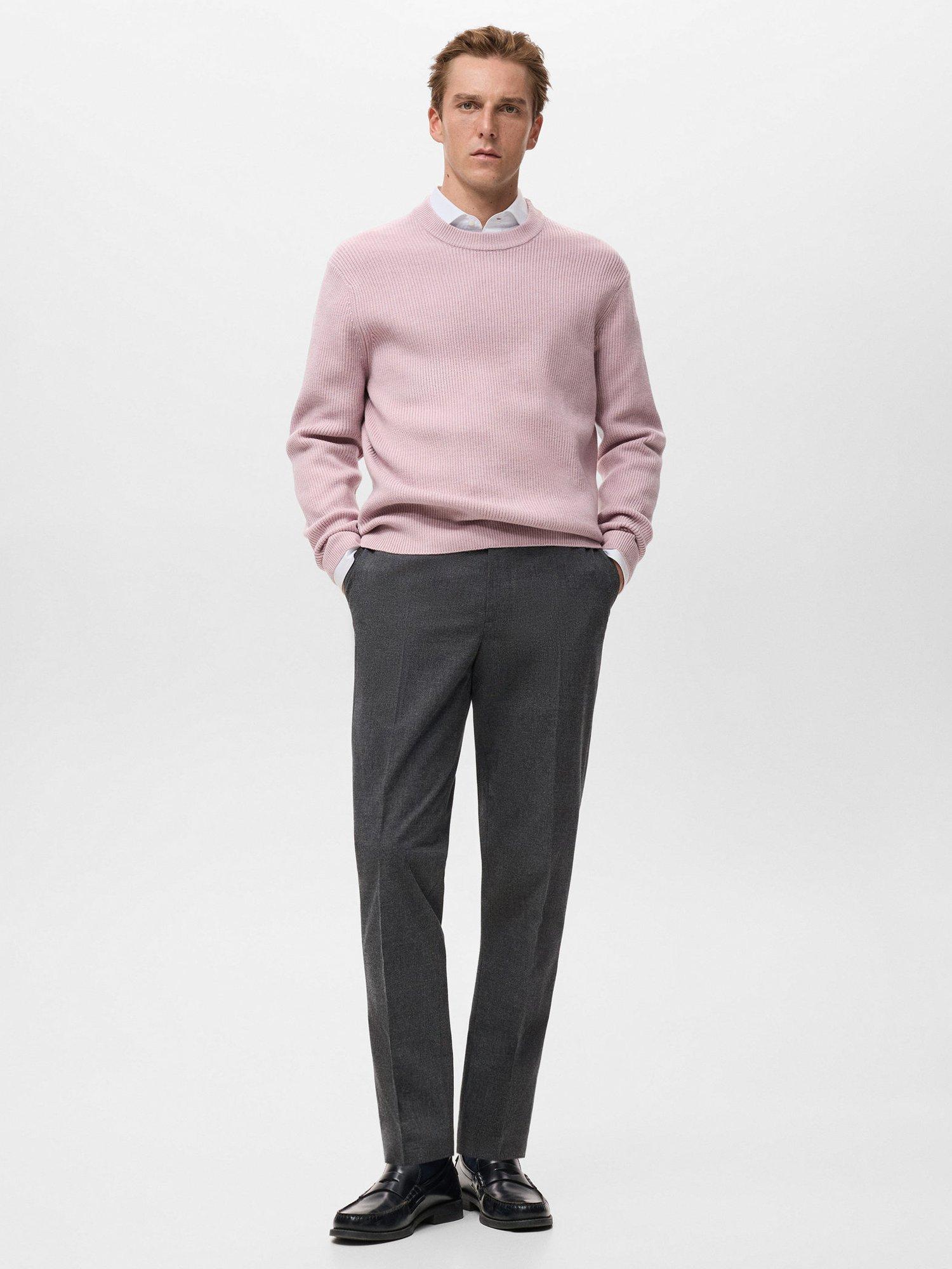 Product image 2 of 8, which shows Mango Brest Cotton Blend Straight Tailored Trousers, Dark Grey, 30