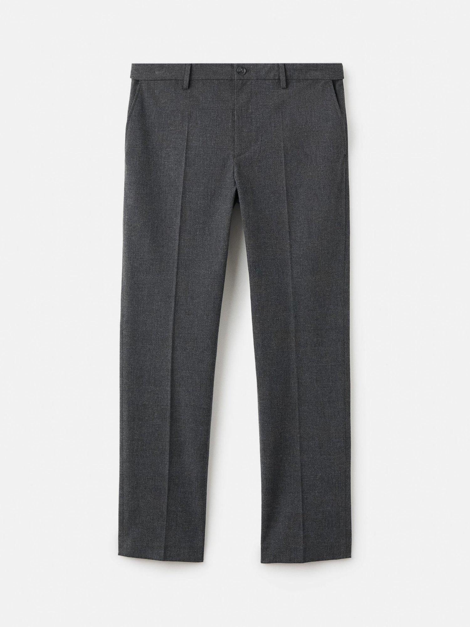 Product image 3 of 8, which shows Mango Brest Cotton Blend Straight Tailored Trousers, Dark Grey, 30