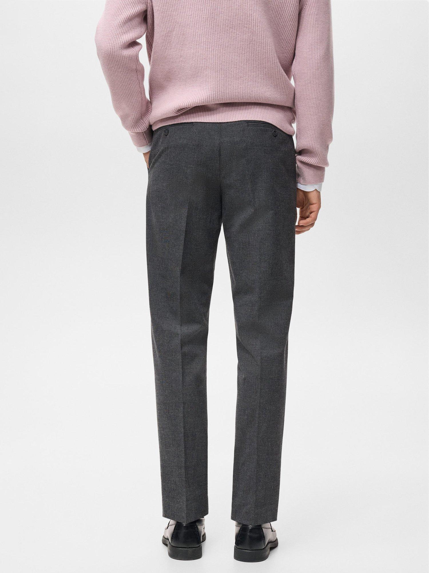 Product image 4 of 8, which shows Mango Brest Cotton Blend Straight Tailored Trousers, Dark Grey, 30