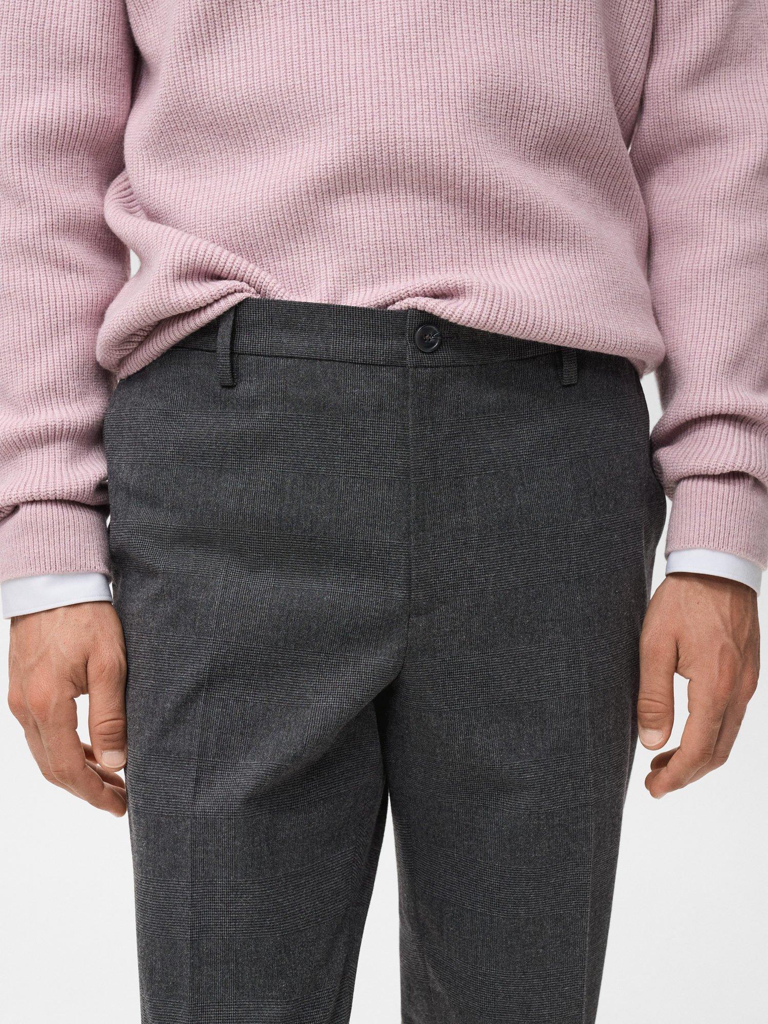 Product image 6 of 8, which shows Mango Brest Cotton Blend Straight Tailored Trousers, Dark Grey, 30
