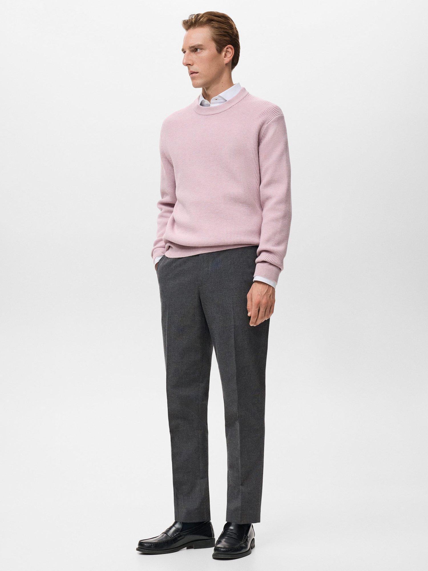 Product image 7 of 8, which shows Mango Brest Cotton Blend Straight Tailored Trousers, Dark Grey, 30
