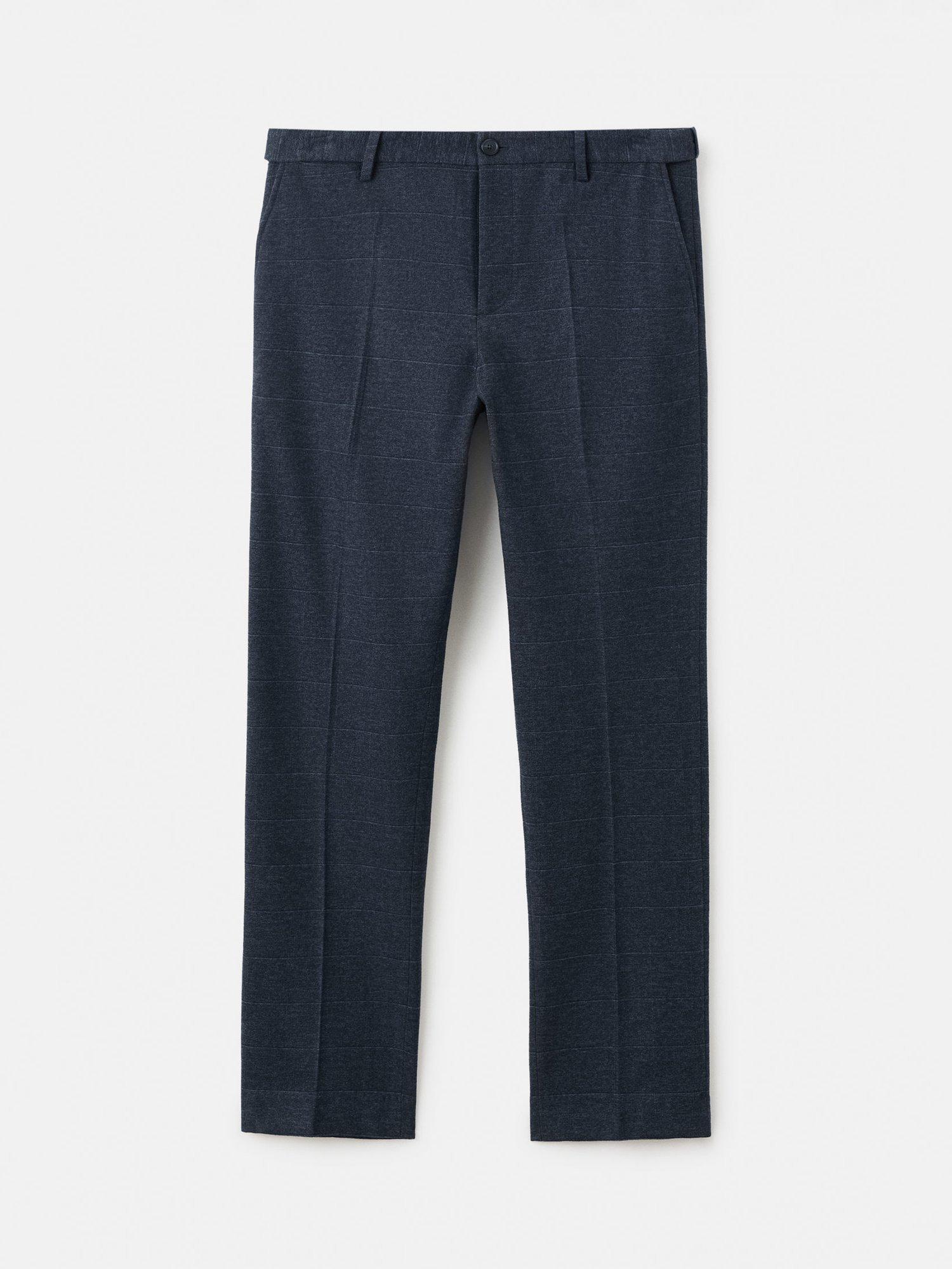 Product image 3 of 8, which shows Mango Brest Cotton Blend Straight Tailored Trousers, Navy, 30