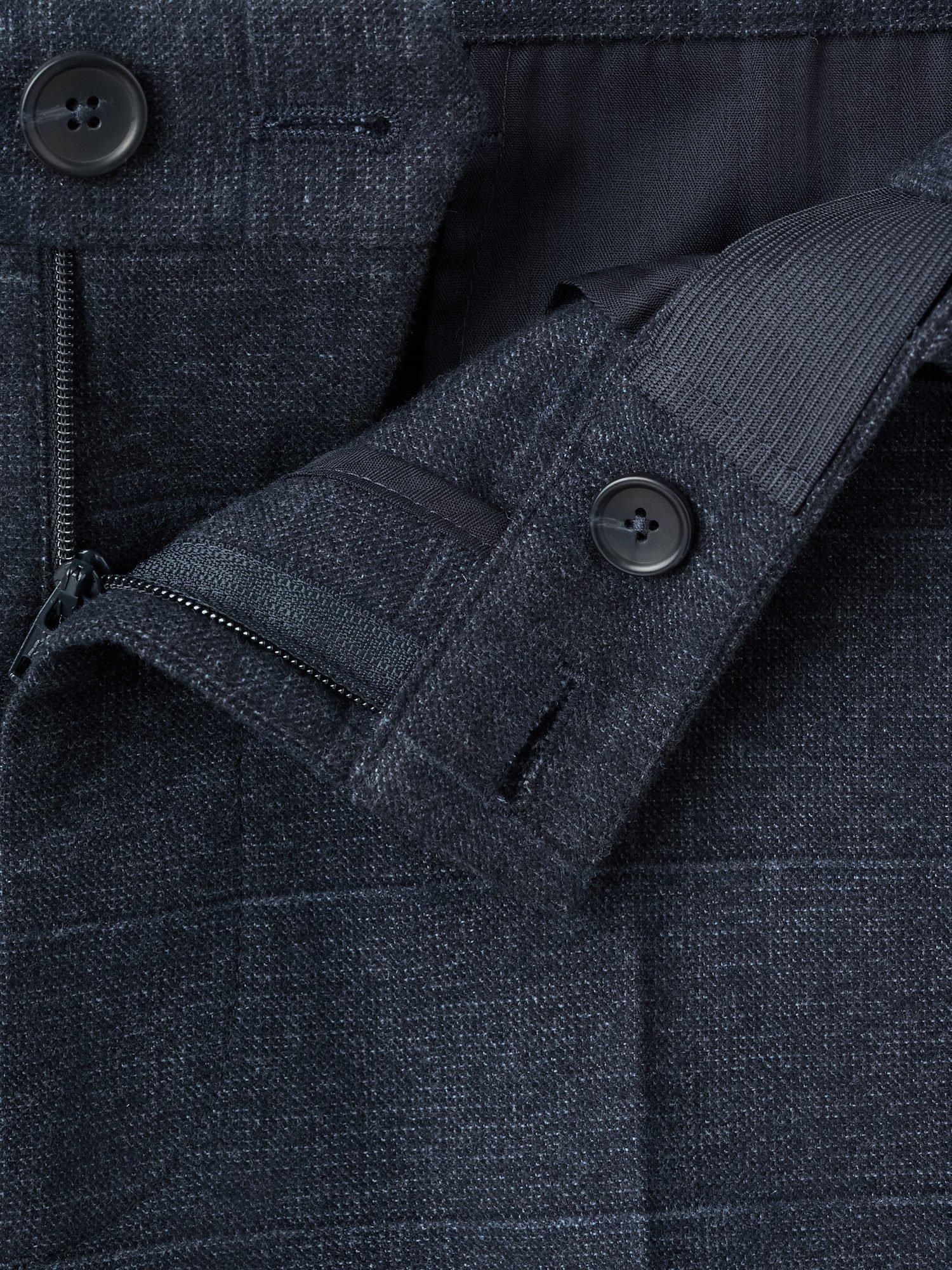 Product image 8 of 8, which shows Mango Brest Cotton Blend Straight Tailored Trousers, Navy, 30