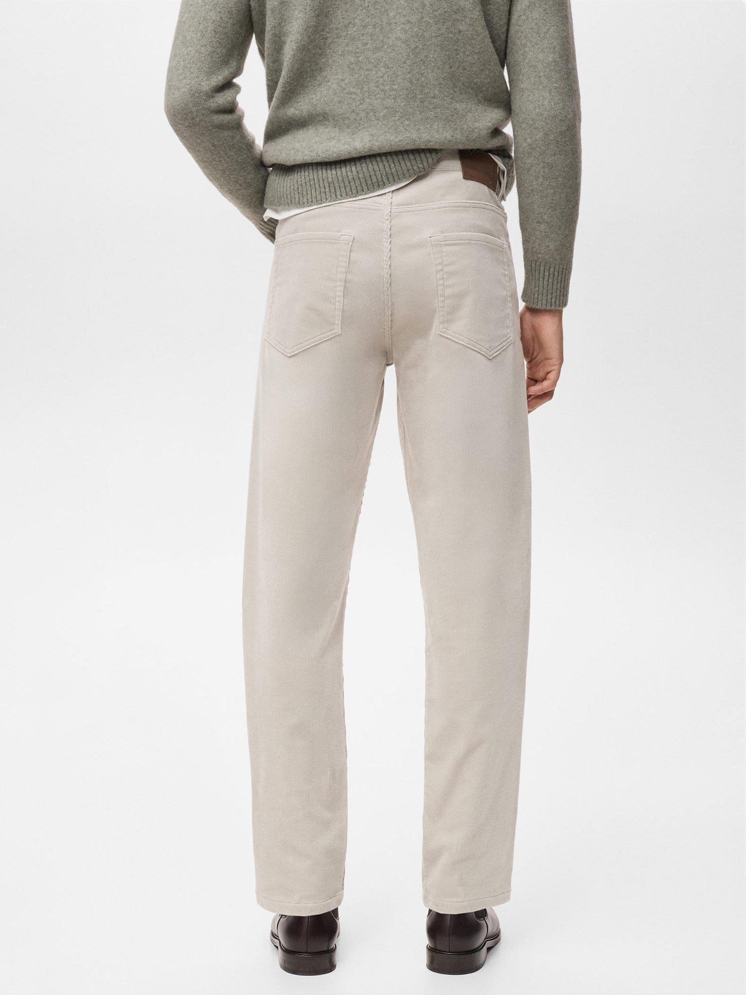 Product image 4 of 8, which shows Mango Pompeia Corduroy Trousers, Light Beige, 31