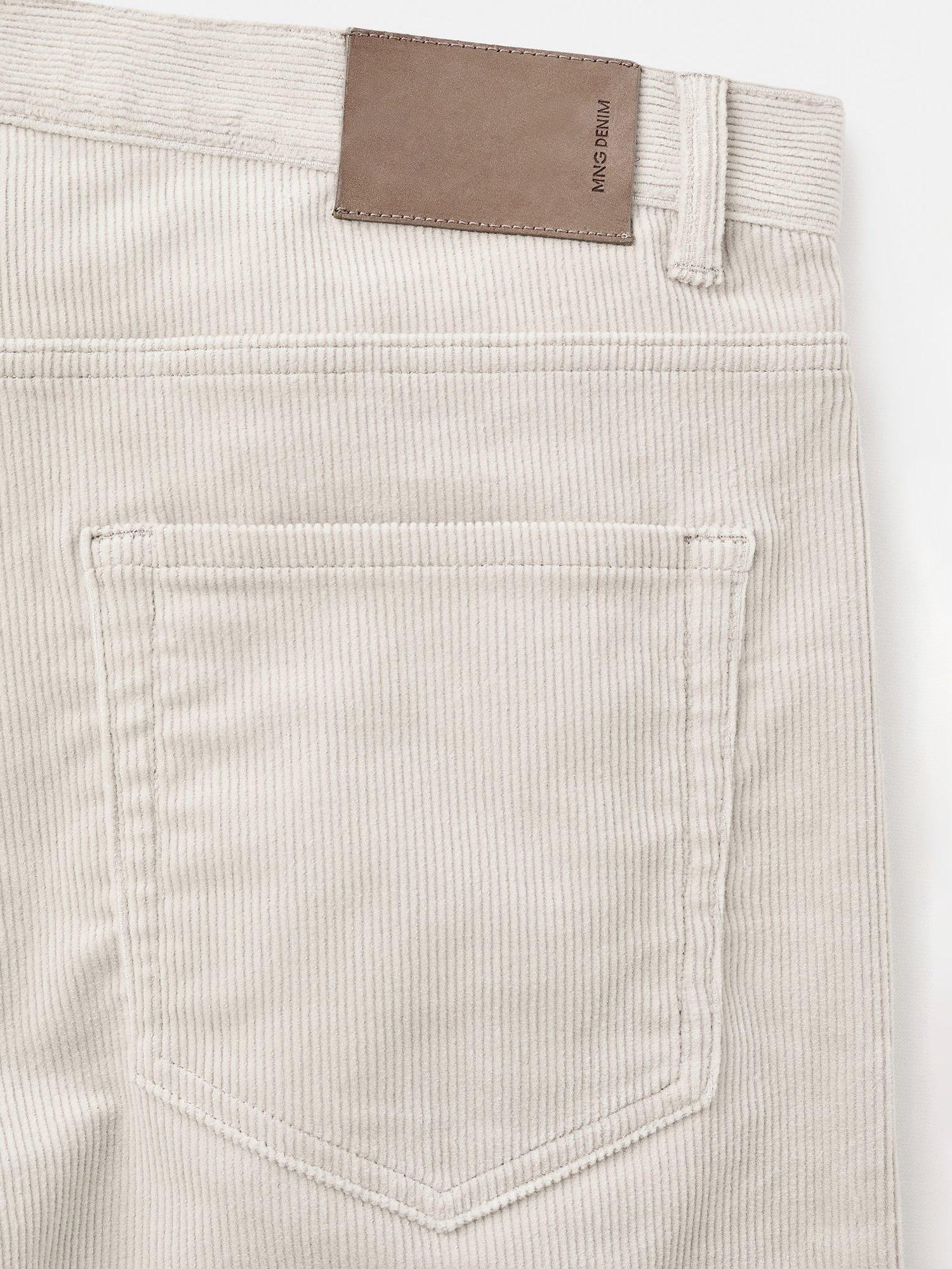 Product image 5 of 8, which shows Mango Pompeia Corduroy Trousers, Light Beige, 31