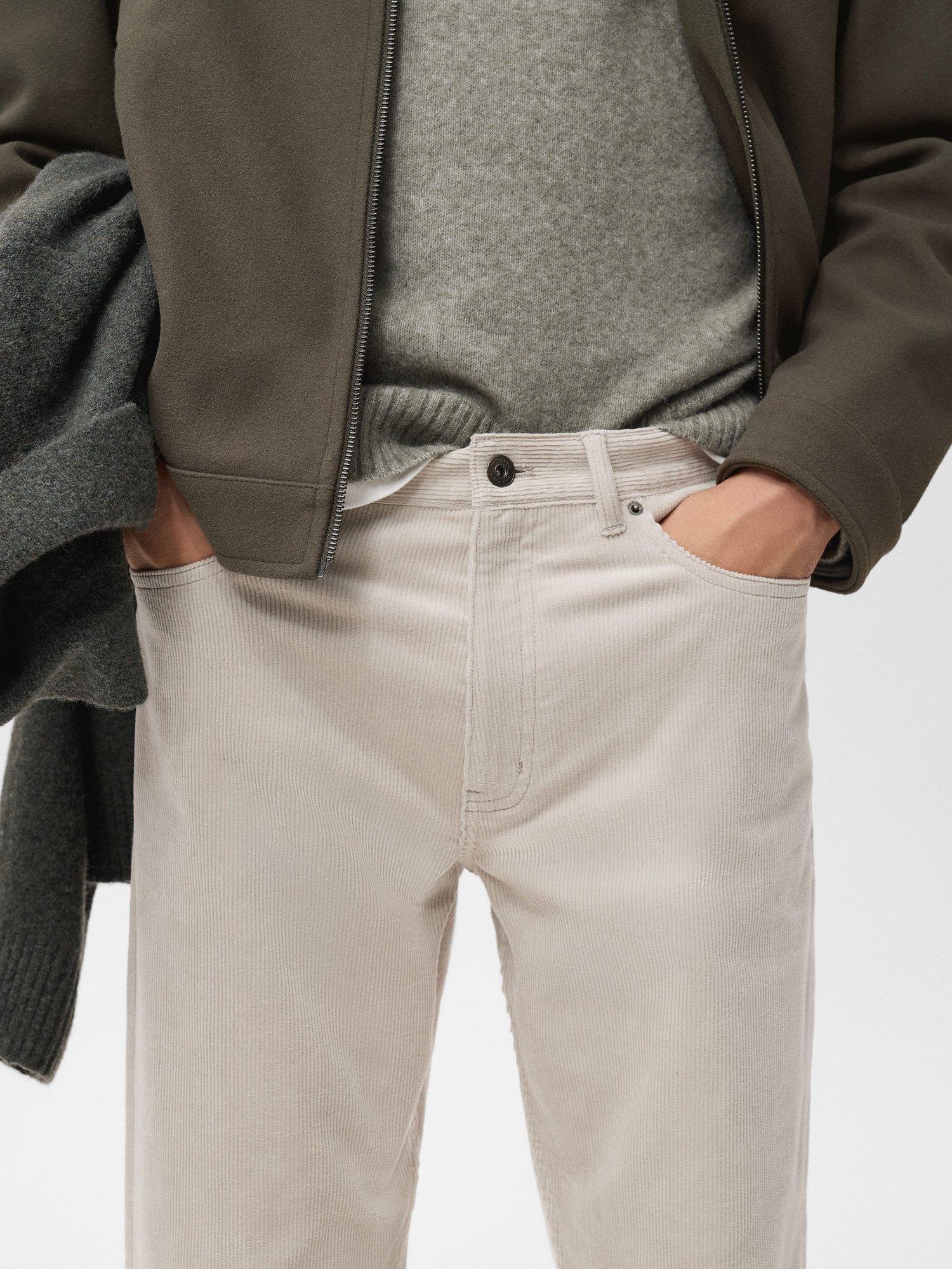 Product image 6 of 8, which shows Mango Pompeia Corduroy Trousers, Light Beige, 31