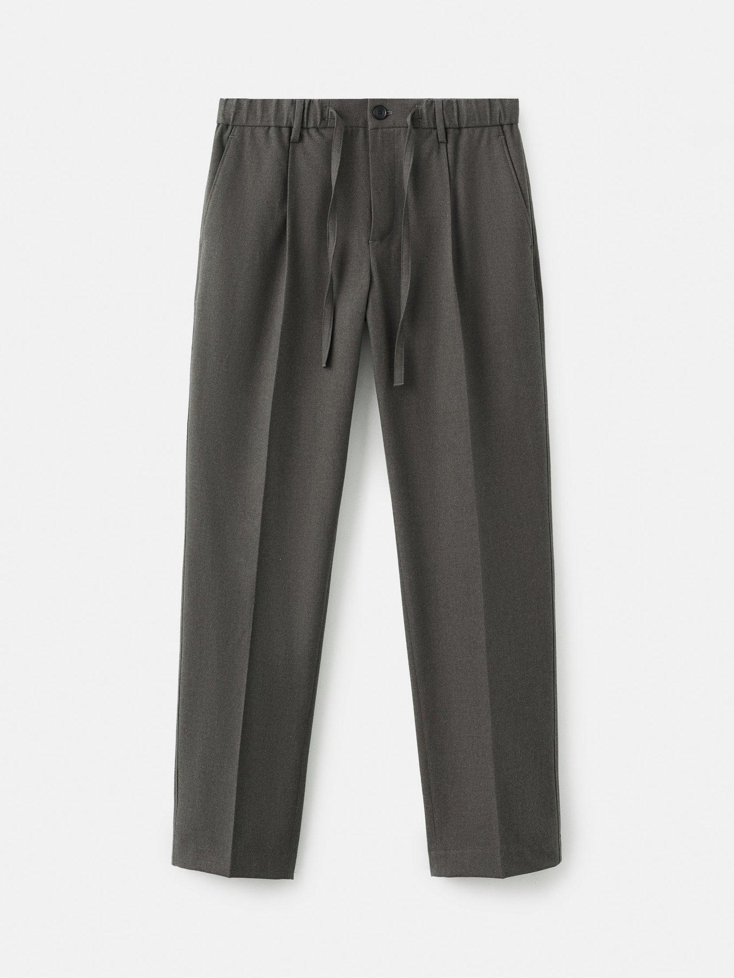 Product image 3 of 8, which shows Mango Regular Fit Cord Pleated Trousers, Medium Brown, 31