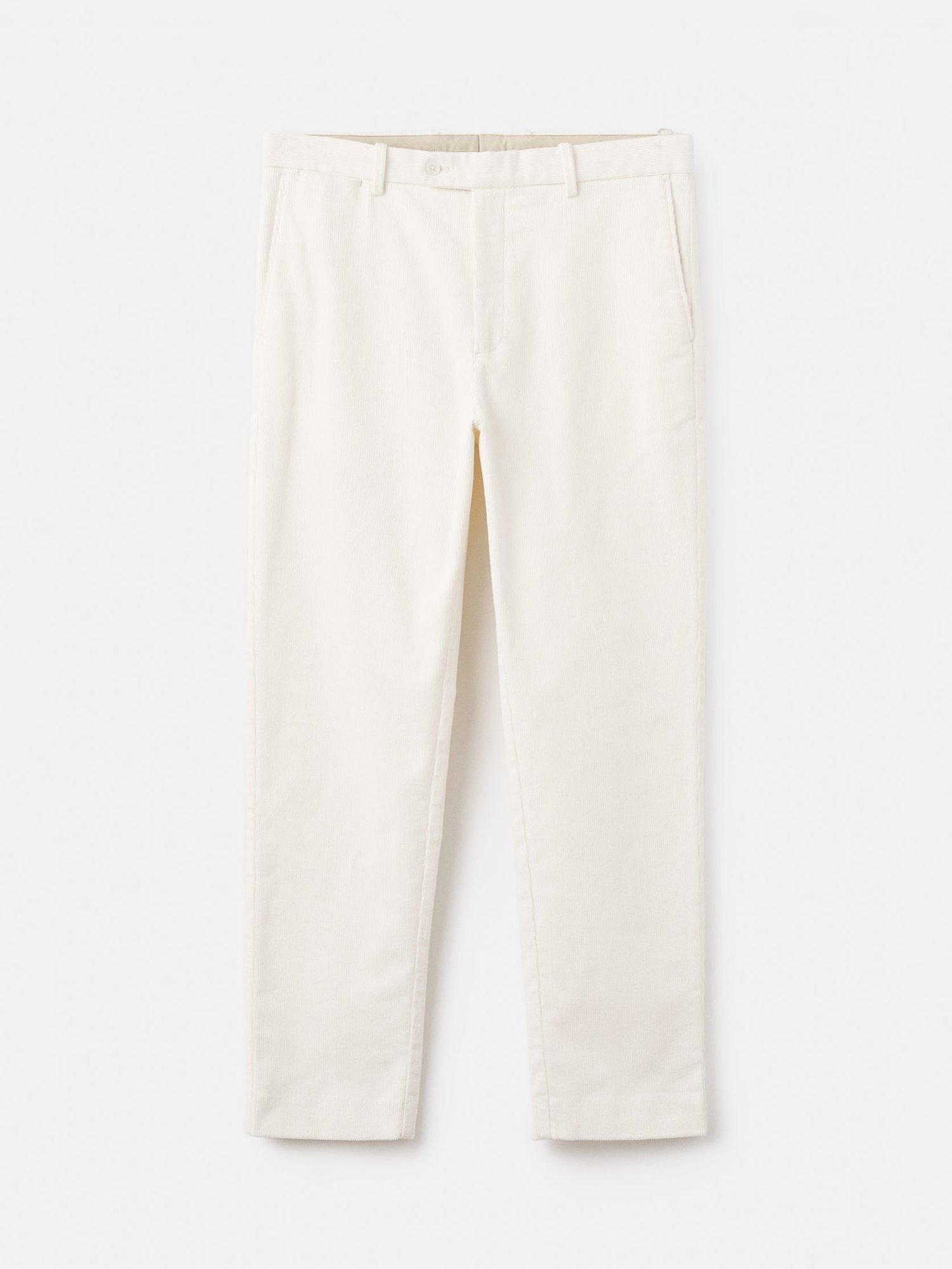 Product image 3 of 8, which shows Mango Voyage Cotton Blend Trousers, Natural White, 31