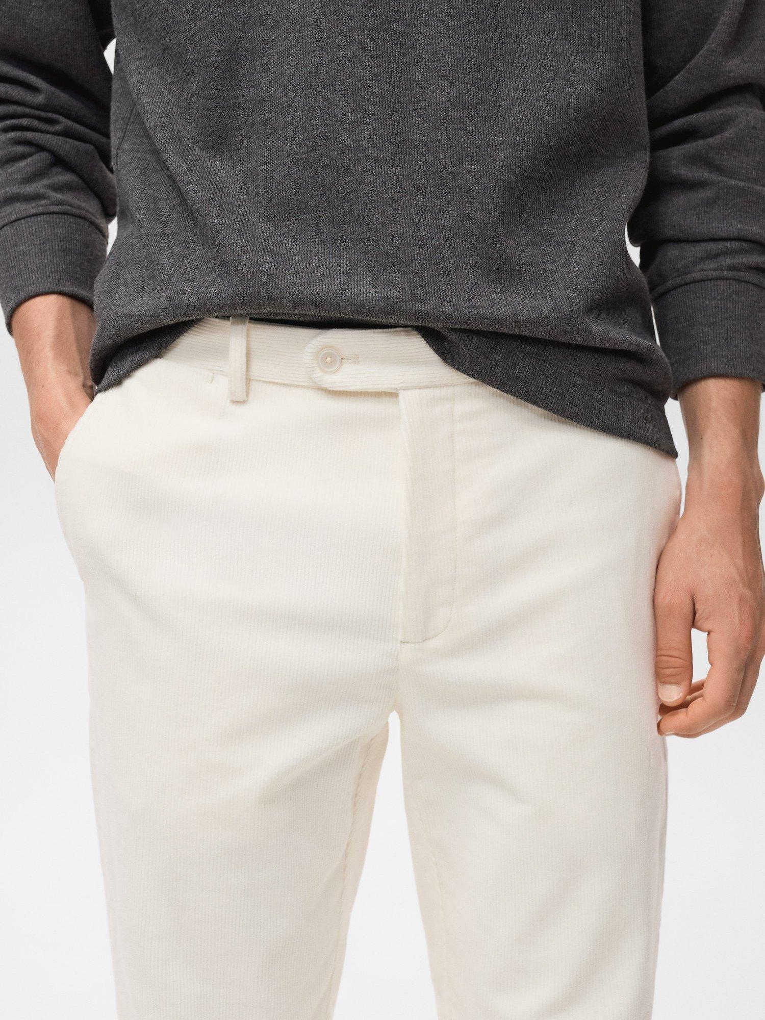 Product image 6 of 8, which shows Mango Voyage Cotton Blend Trousers, Natural White, 31