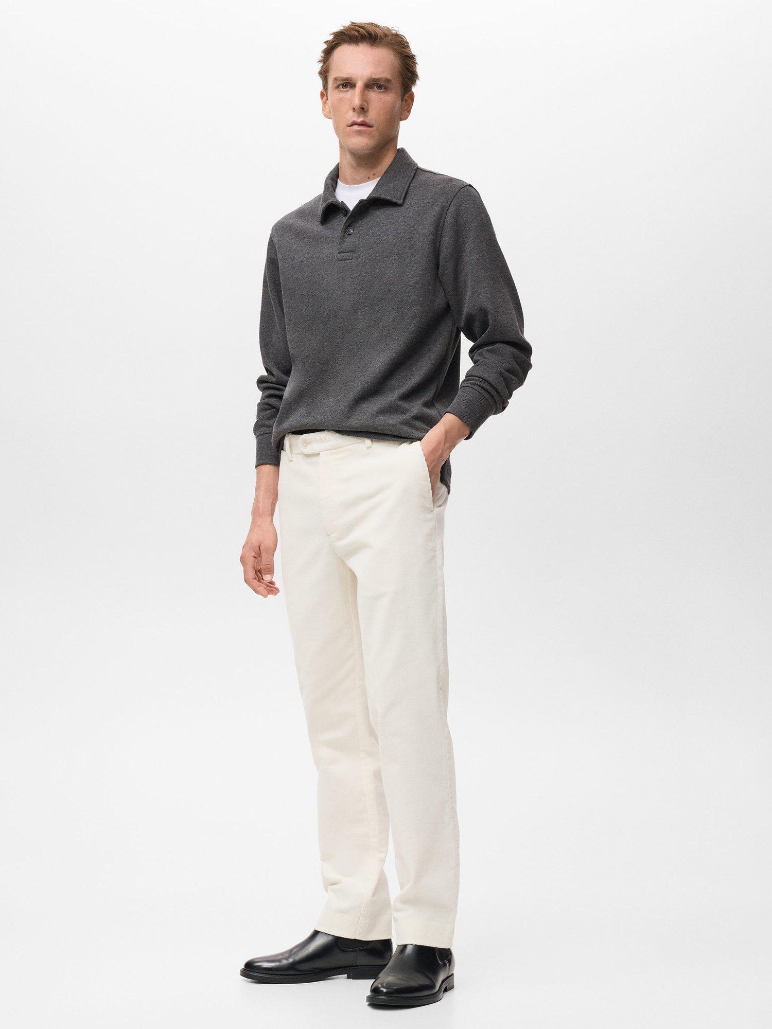 Product image 7 of 8, which shows Mango Voyage Cotton Blend Trousers, Natural White, 31