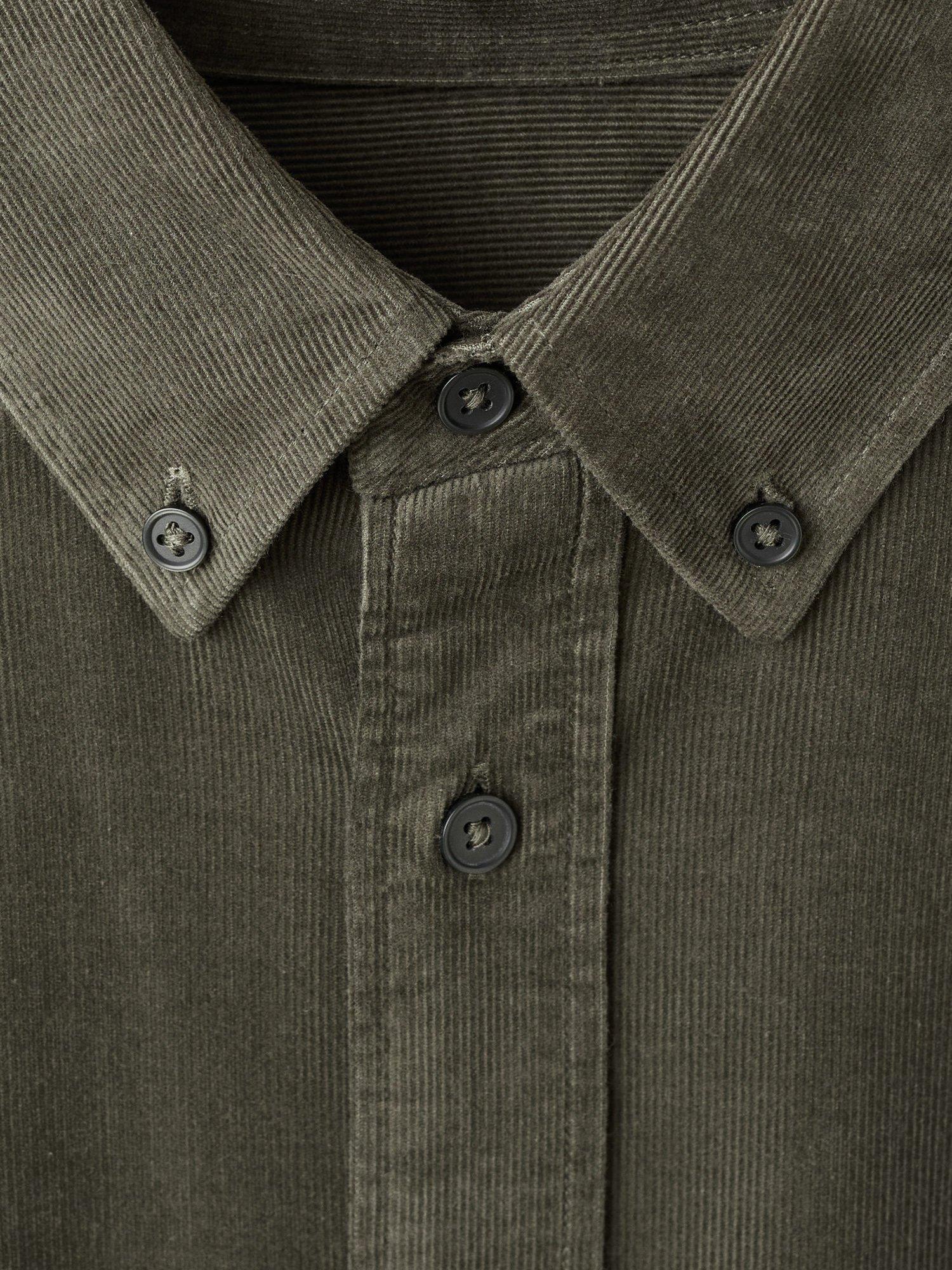 Product image 8 of 8, which shows Mango Tadi Cotton Long Sleeve Collar Shirt, Dark Green, S