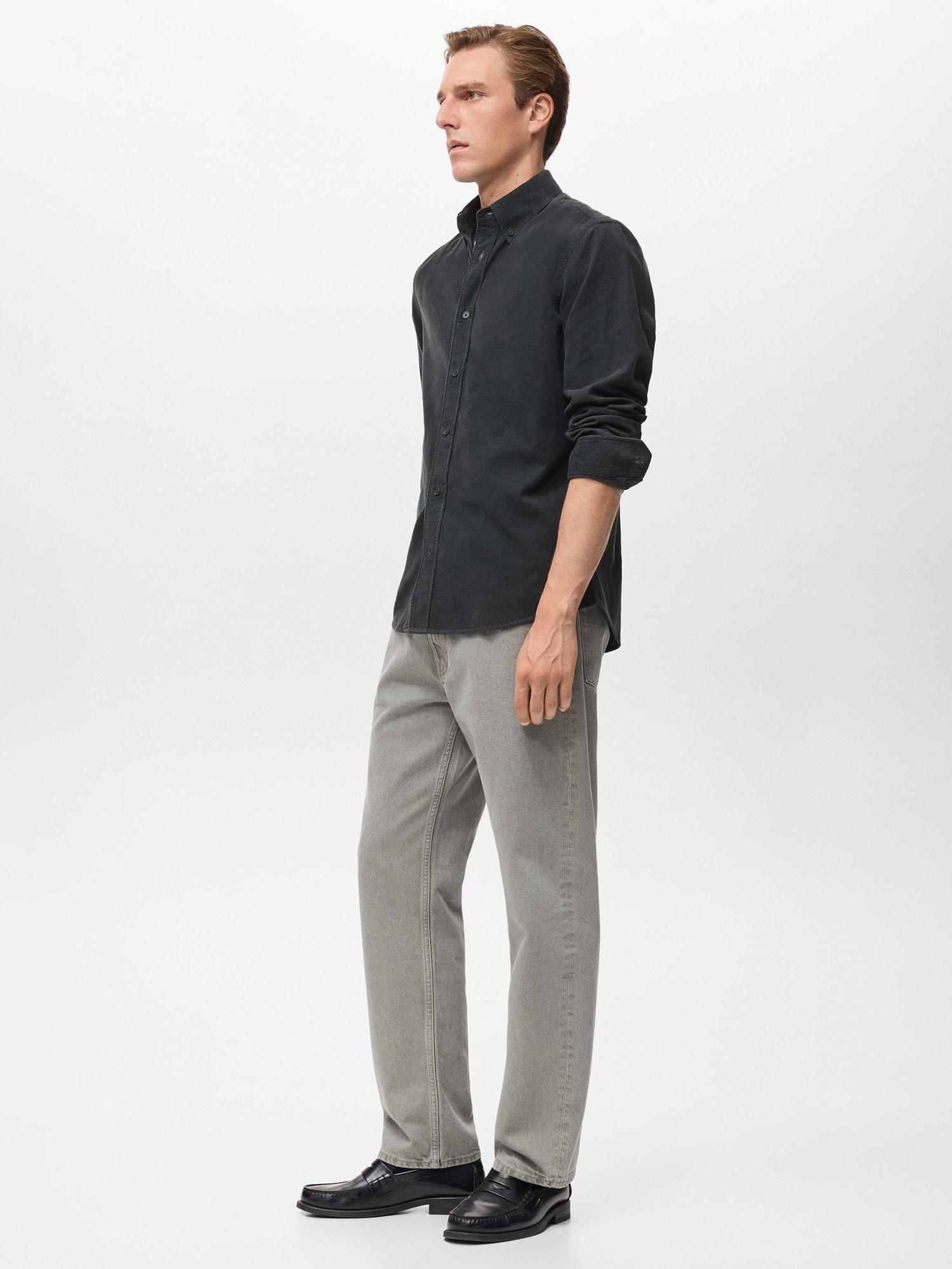 Product image 7 of 8, which shows Mango Tadi Cotton Long Sleeve Collar Shirt, Grey, M