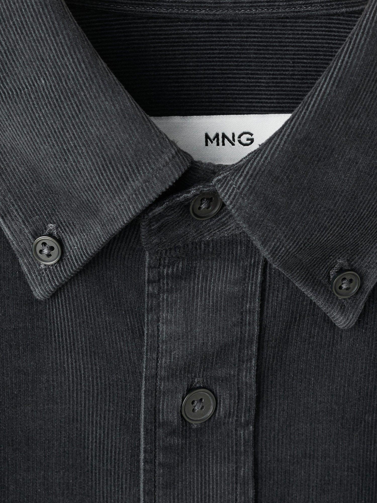 Product image 8 of 8, which shows Mango Tadi Cotton Long Sleeve Collar Shirt, Grey, M