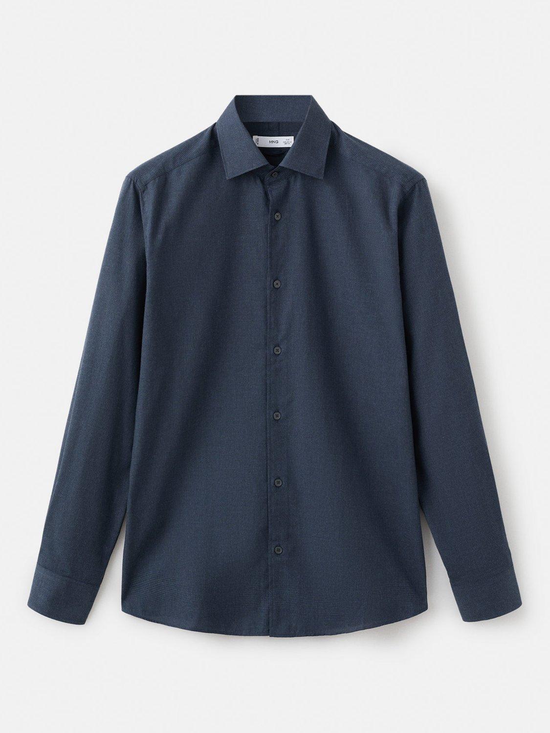Product image 3 of 8, which shows Mango Veira Cotton Shirt, Navy, M