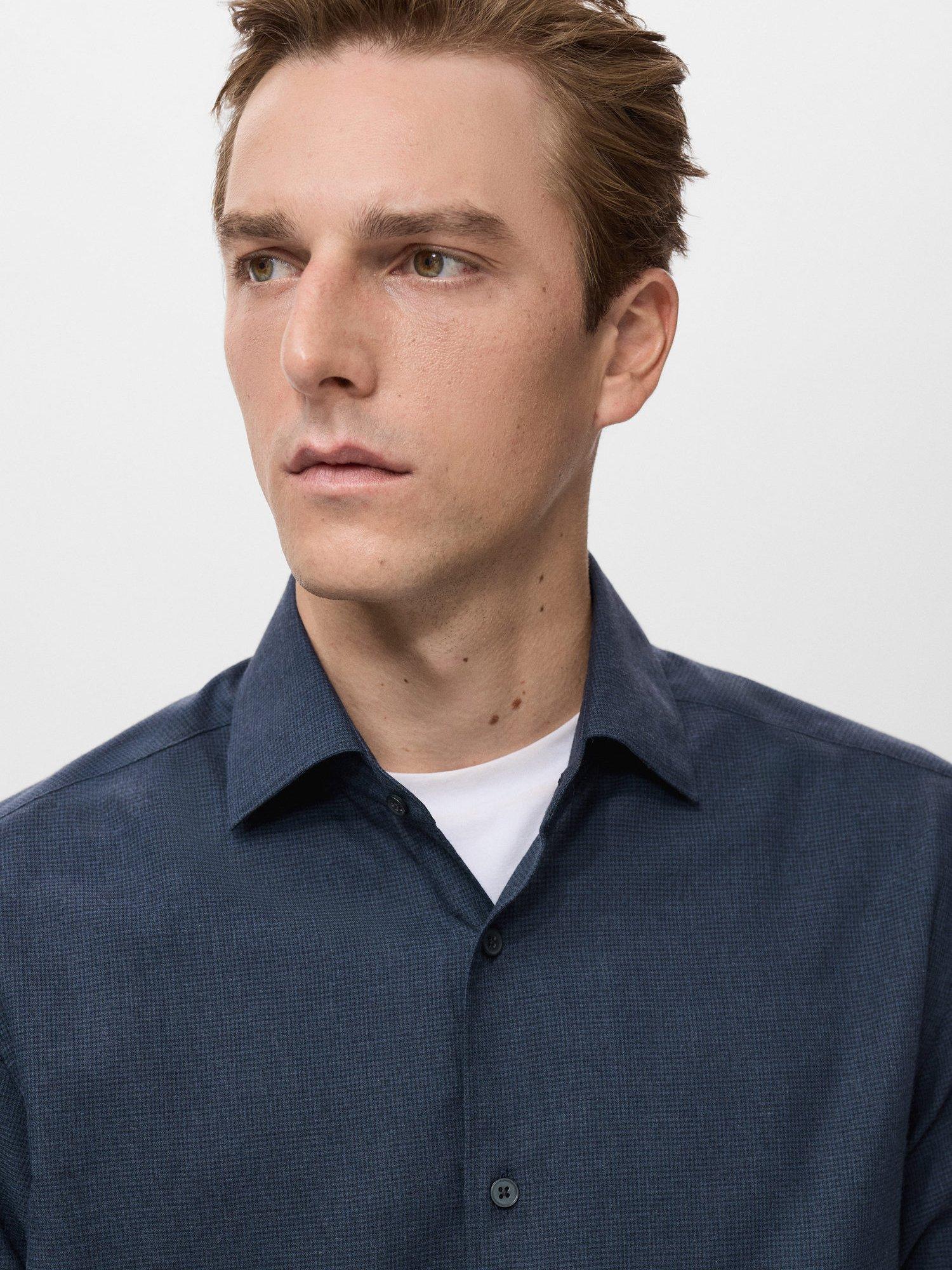 Product image 6 of 8, which shows Mango Veira Cotton Shirt, Navy, M