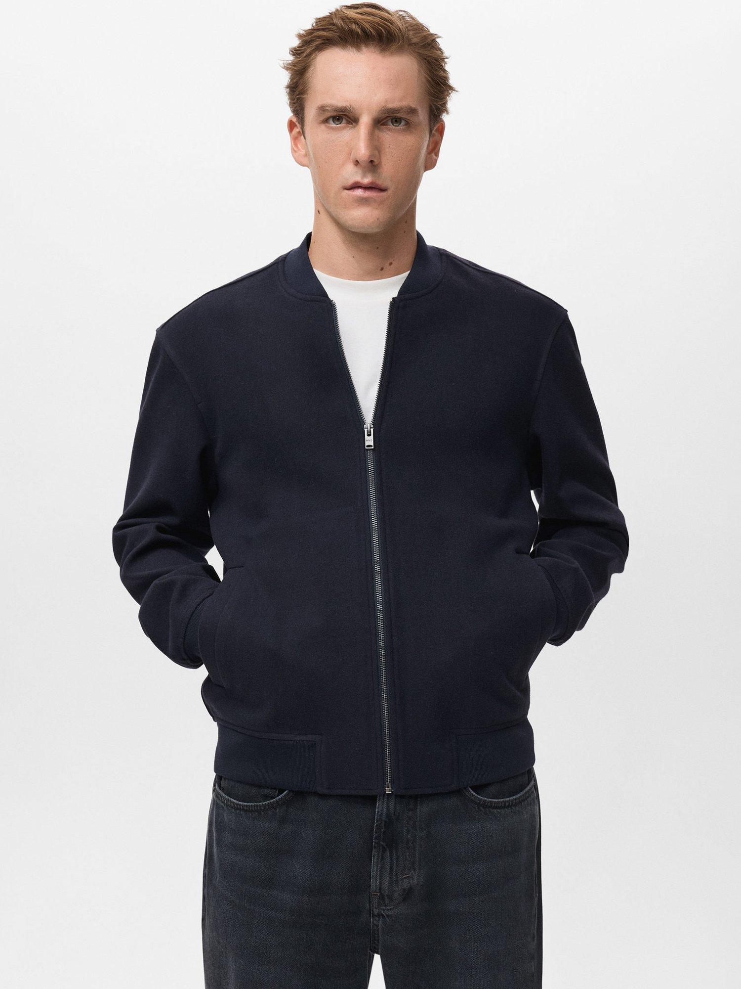 Product image 1 of 8, which shows Mango Alludiab Bomber Hoodie Zip , Navy, M