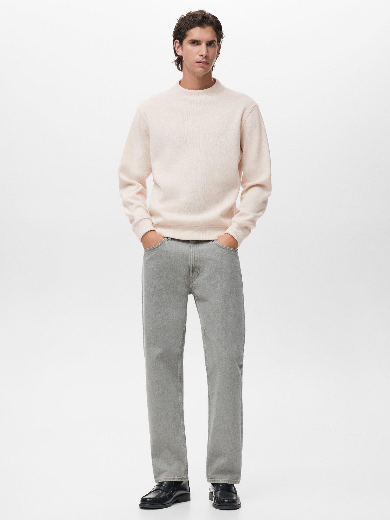Product image 2 of 8, which shows Mango Besalu Regular-Fit Knitted Sweatshirt , Light White, XS