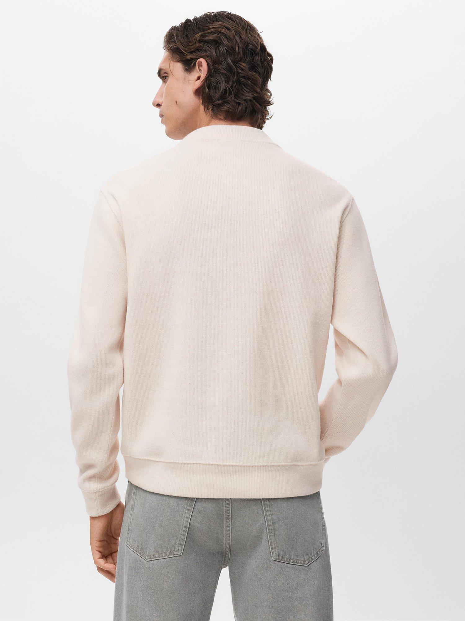Product image 4 of 8, which shows Mango Besalu Regular-Fit Knitted Sweatshirt , Light White, XS