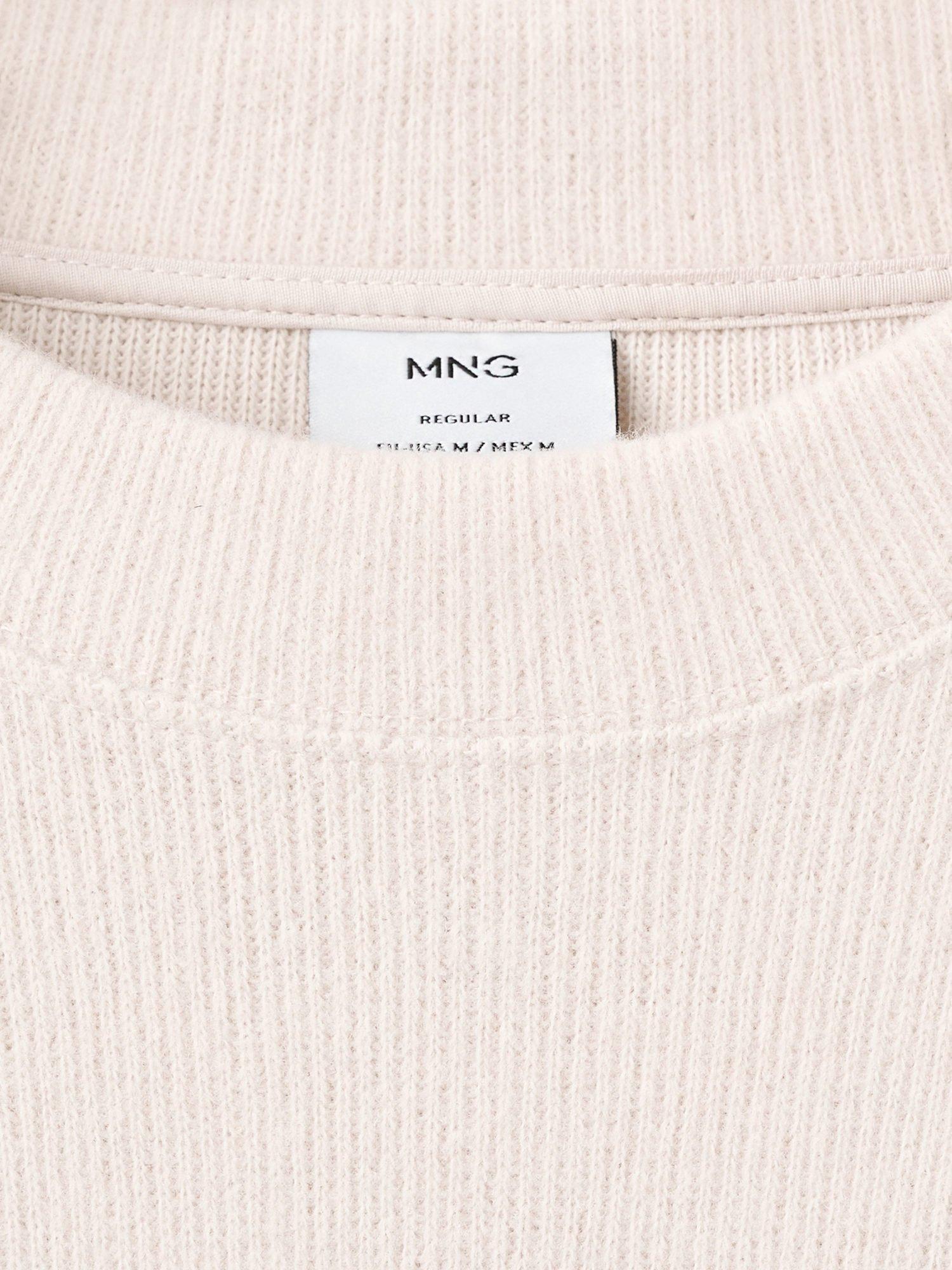 Product image 8 of 8, which shows Mango Besalu Regular-Fit Knitted Sweatshirt , Light White, XS