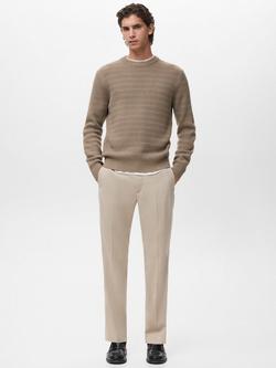 Mango Canut Jersey Crew Neck Sweater - view 2, Light Brown