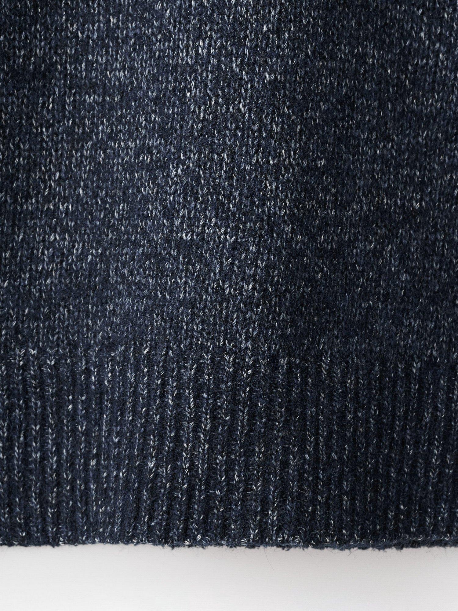 Product image 5 of 8, which shows Mango Cris Wool & Cotton Blend Knit Crew Neck Jumper, Navy, L