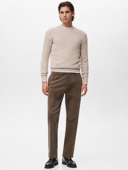 Mango Knitted Wool Blend Sweater - view 2, Light Brown