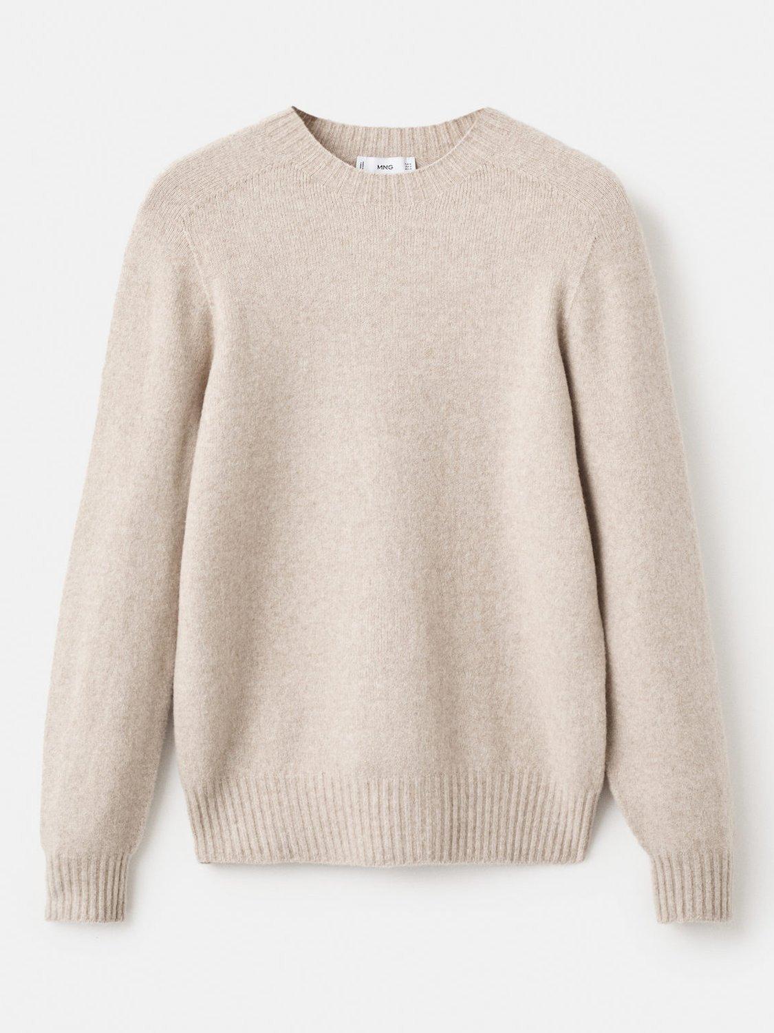 Product image 3 of 8, which shows Mango Knitted Wool Blend Sweater , Light Brown, XXL