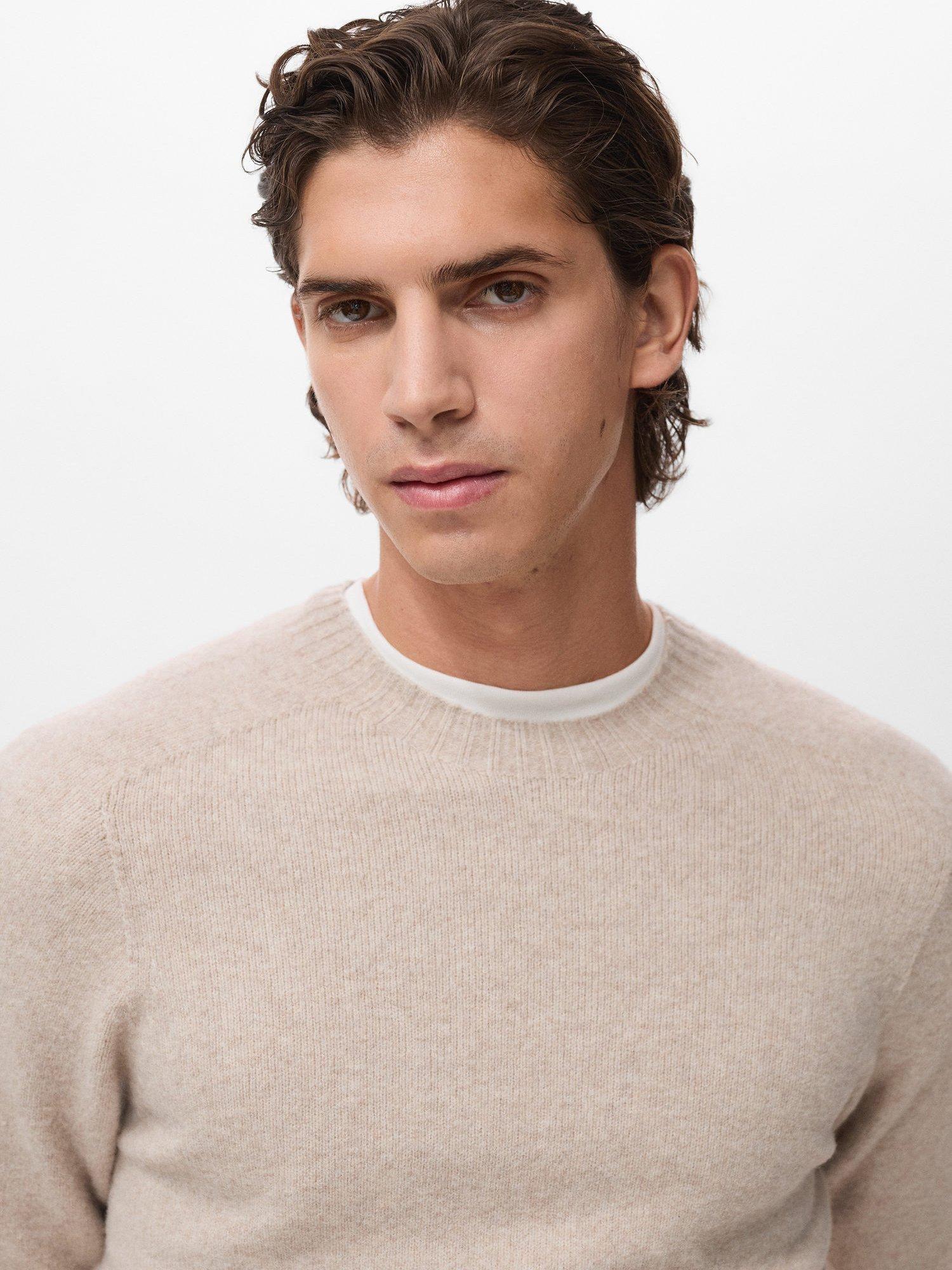 Product image 6 of 8, which shows Mango Knitted Wool Blend Sweater , Light Brown, XXL