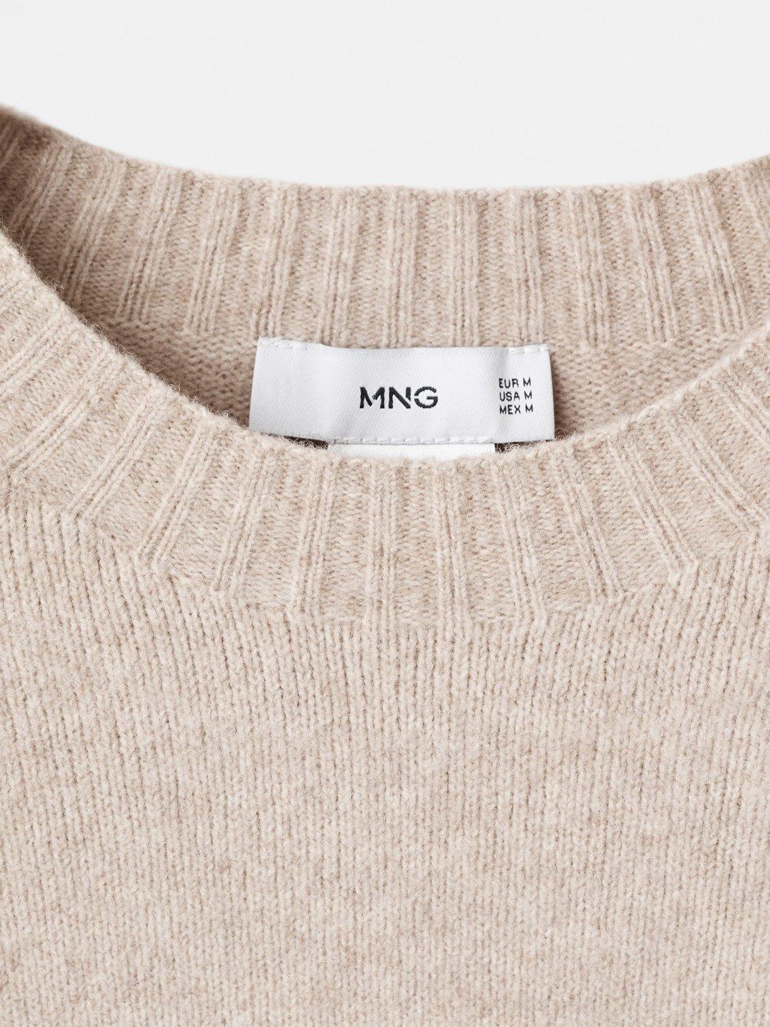 Product image 8 of 8, which shows Mango Knitted Wool Blend Sweater , Light Brown, XXL