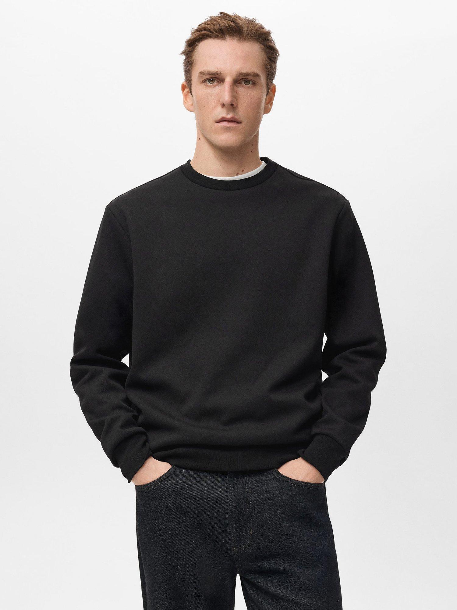 Product image 1 of 8, which shows Mango Nola Cotton Blend Sweatshirt, Black, S