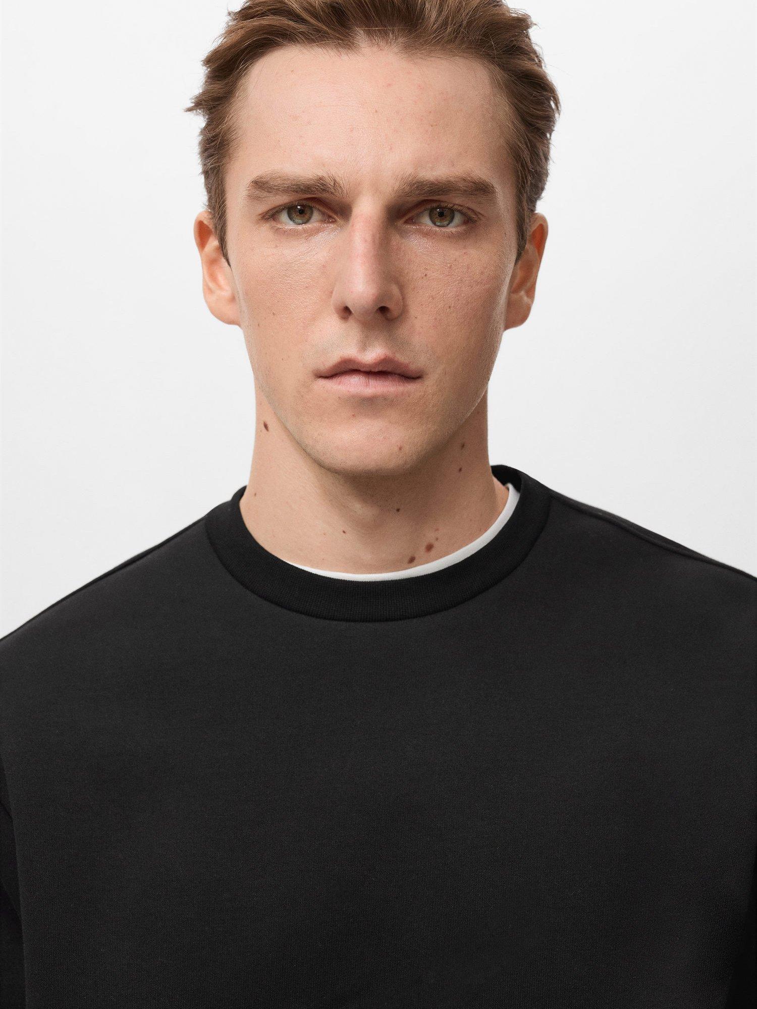 Product image 6 of 8, which shows Mango Nola Cotton Blend Sweatshirt, Black, S