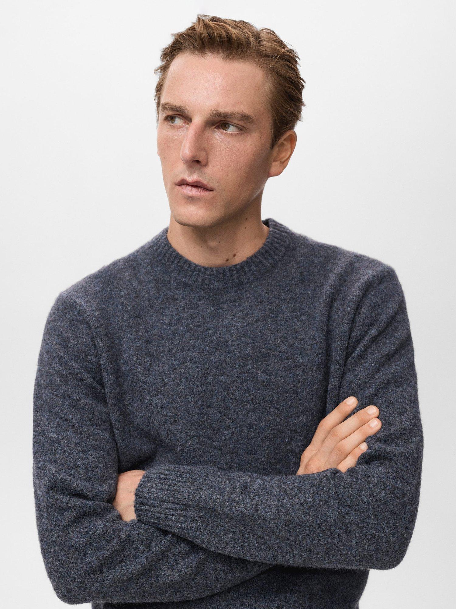 Product image 6 of 8, which shows Mango Oreo Wool Blend Crew Neck Jumper, Medium Blue, XXL