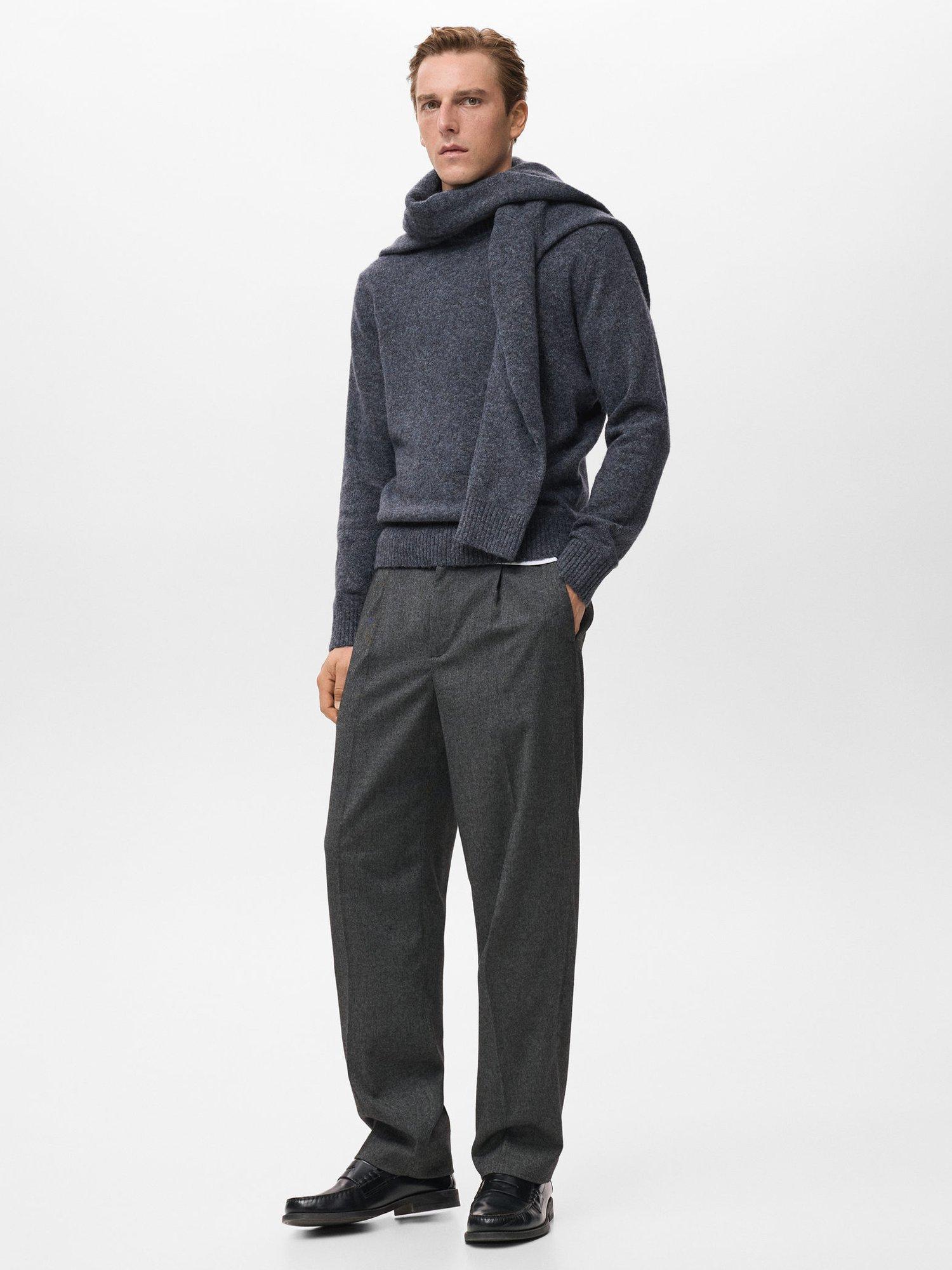 Product image 7 of 8, which shows Mango Oreo Wool Blend Crew Neck Jumper, Medium Blue, XXL