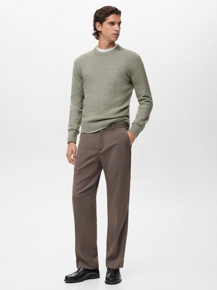 Mango Oreo Wool Blend Crew Neck Jumper - view 2, Green