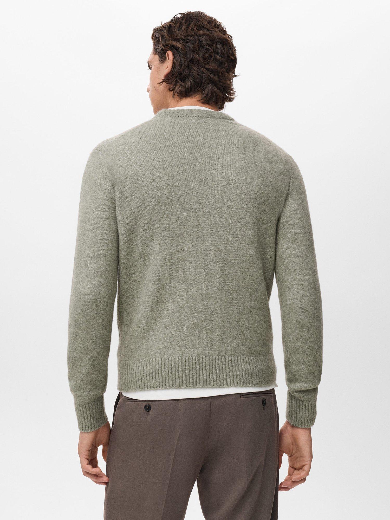 Product image 4 of 8, which shows Mango Oreo Wool Blend Crew Neck Jumper, Green, XXL