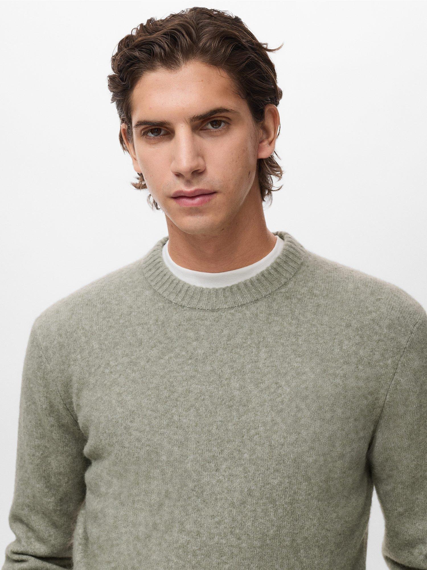 Product image 6 of 8, which shows Mango Oreo Wool Blend Crew Neck Jumper, Green, XXL
