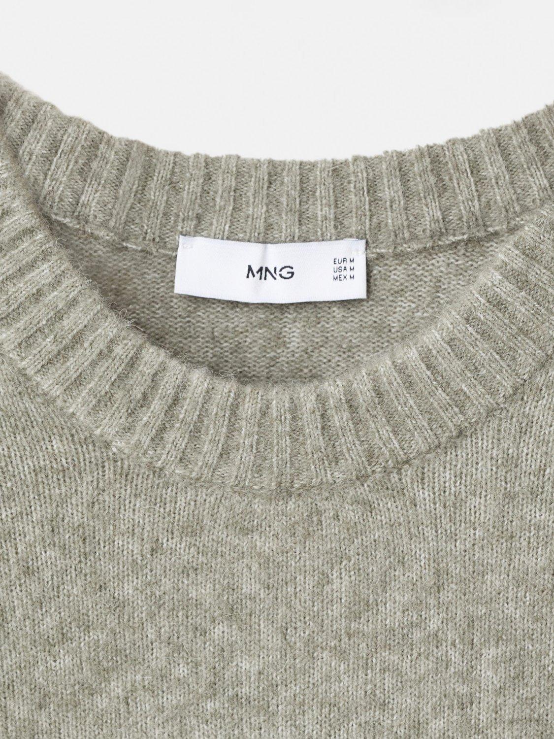 Product image 8 of 8, which shows Mango Oreo Wool Blend Crew Neck Jumper, Green, XXL